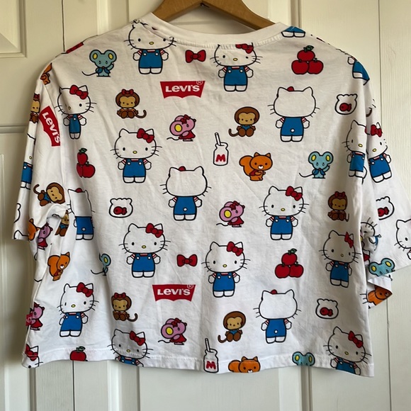 Levi’s cropped woman’s short sleeve tee shirt - Sanrio Hello Kitty - Picture 8 of 12